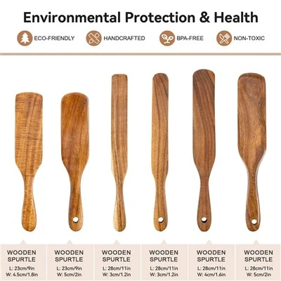 Set Spatula Masak Kayu 6 Buah